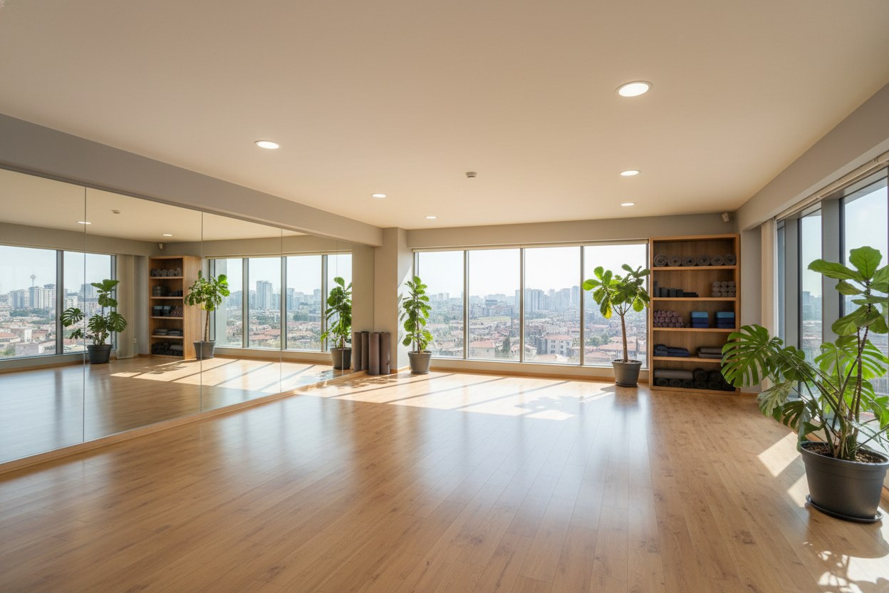 Beyaz Yoga Studio iç mekan